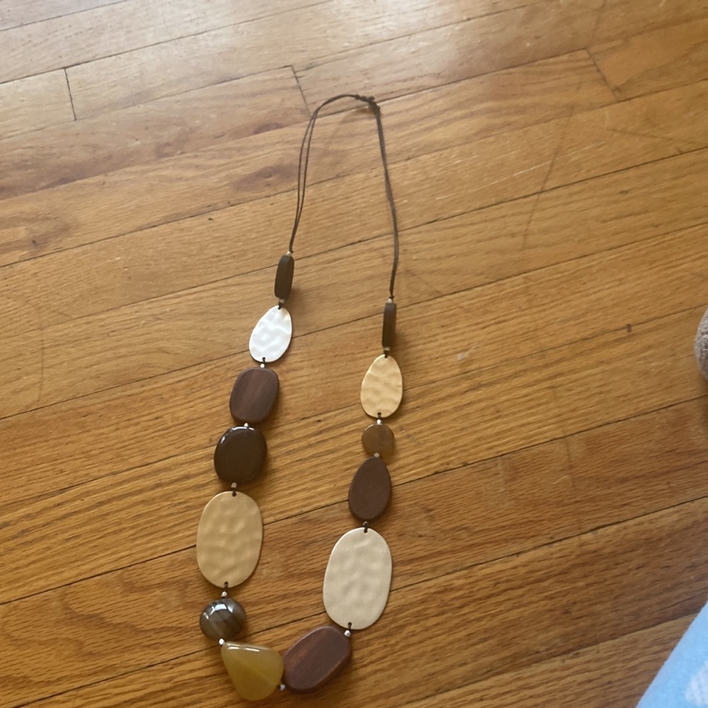 Long Flatbead Statement Necklace - image 3